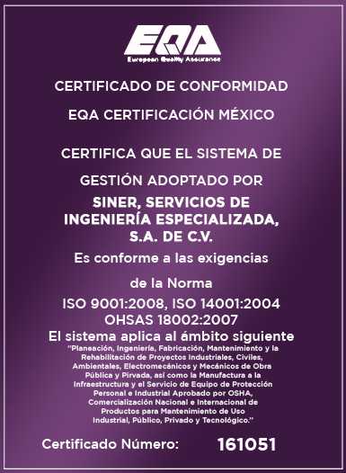 Certificacion EQA por Normas ISO